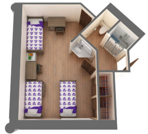 Moncrief Triple with Shared Amenities - In-suite Bathroom